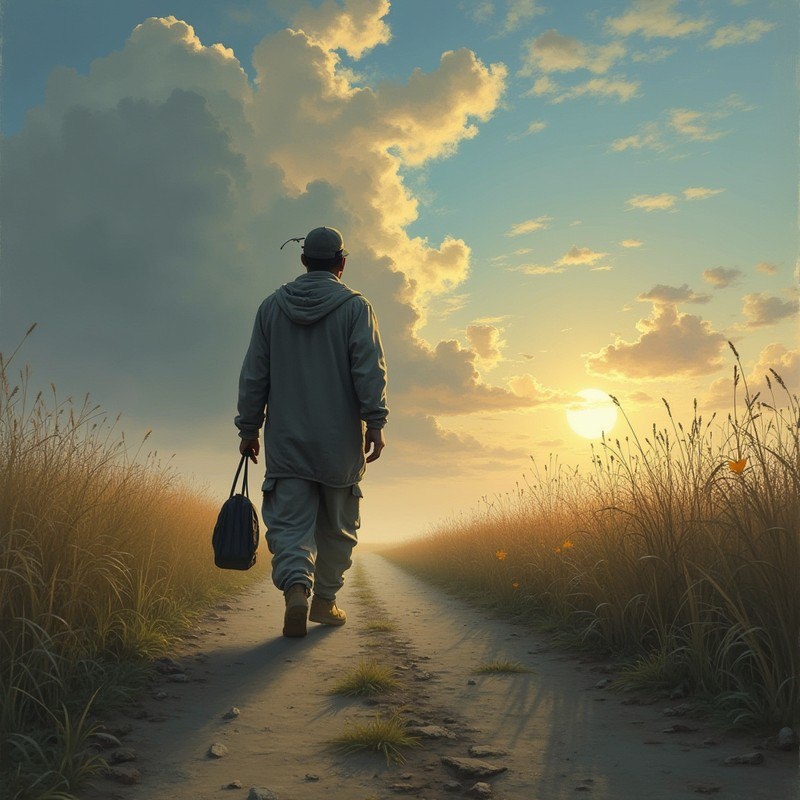 Бродяга идёт навстречу своей судьбе.