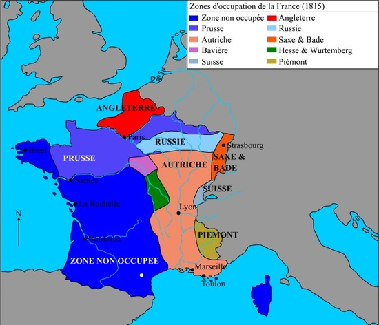 Карта оккупации Франции союзными державами