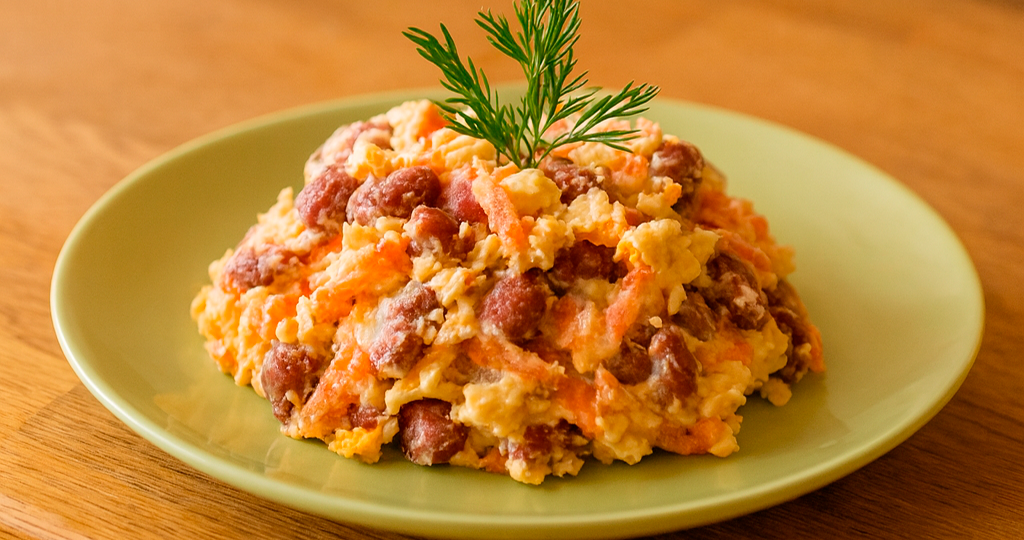 Салат с фасолью и сыром