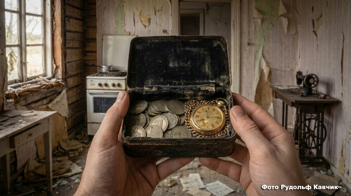 Под обоями в выдолбленной в бревне нише лежала жестяная коробочка из под монпансье с весьма интересным содержанием.