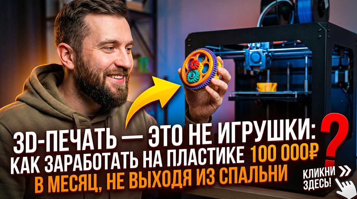 3D-печать — это не игрушки: как заработать на пластике 100 000₽ в месяц, не выходя из спальни