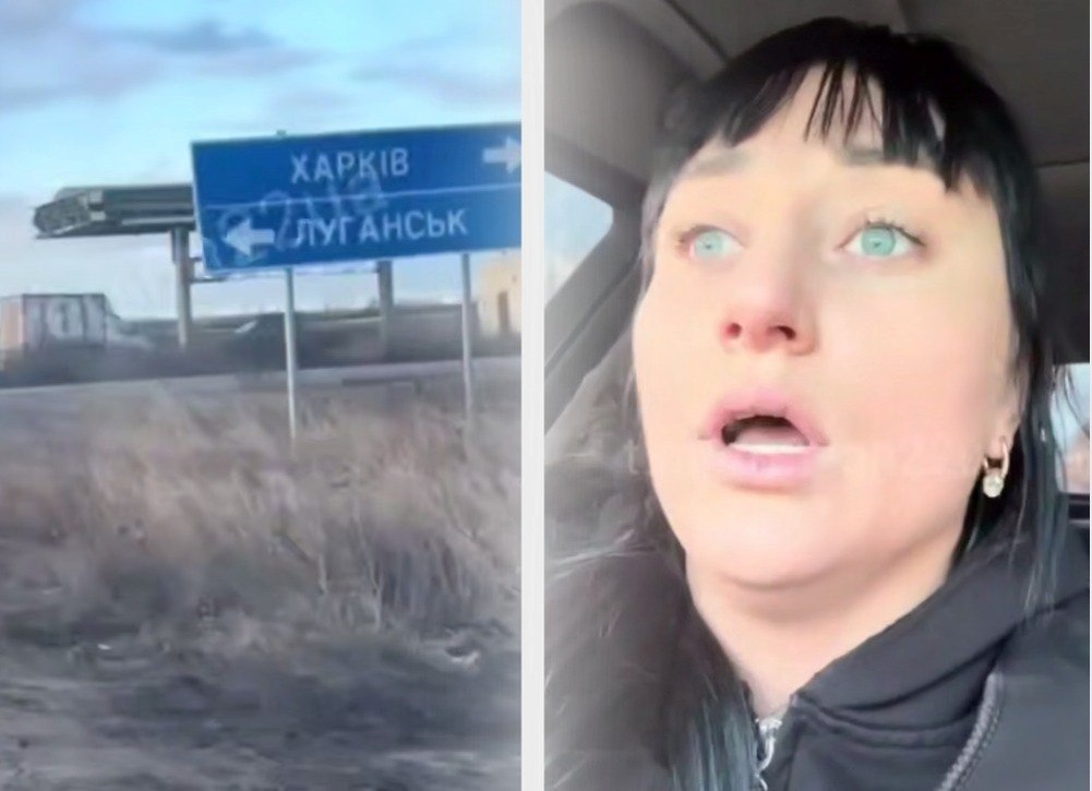 Две паночки бежали в ужасе из Купянска. Скрин видео.