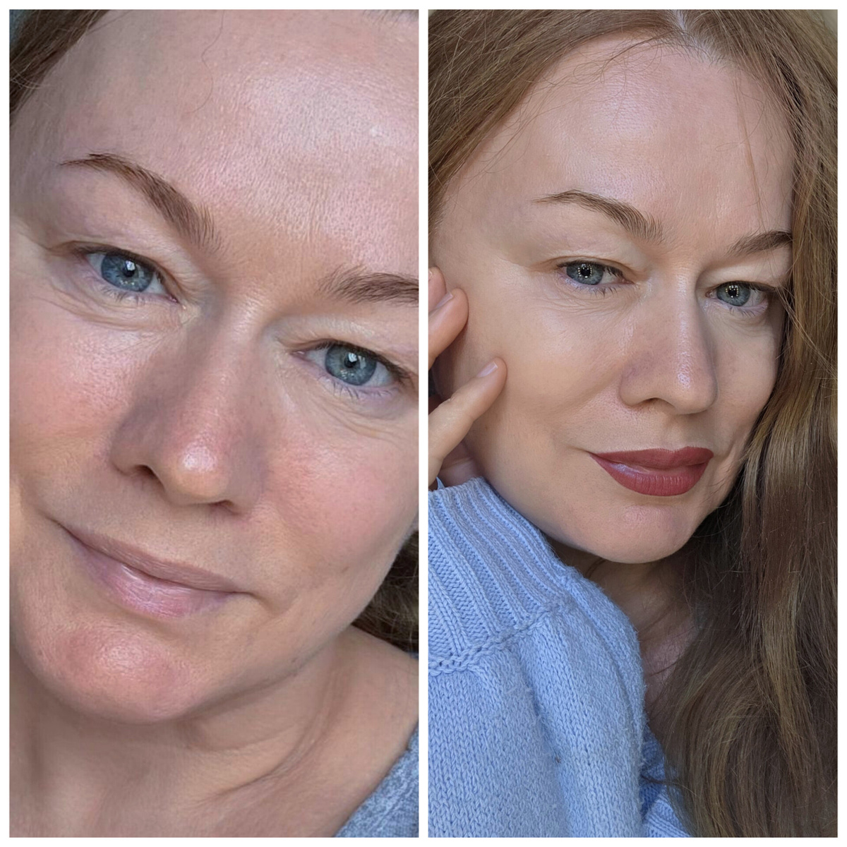 Первое нанесение на губы