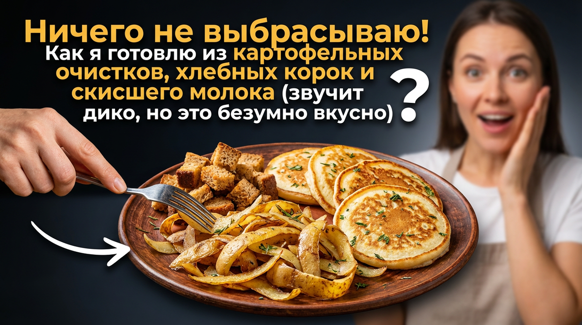 Ничего не выбрасываю! Как я готовлю из картофельных очистков, хлебных корок и скисшего молока (звучит дико, но это безумно вкусно)