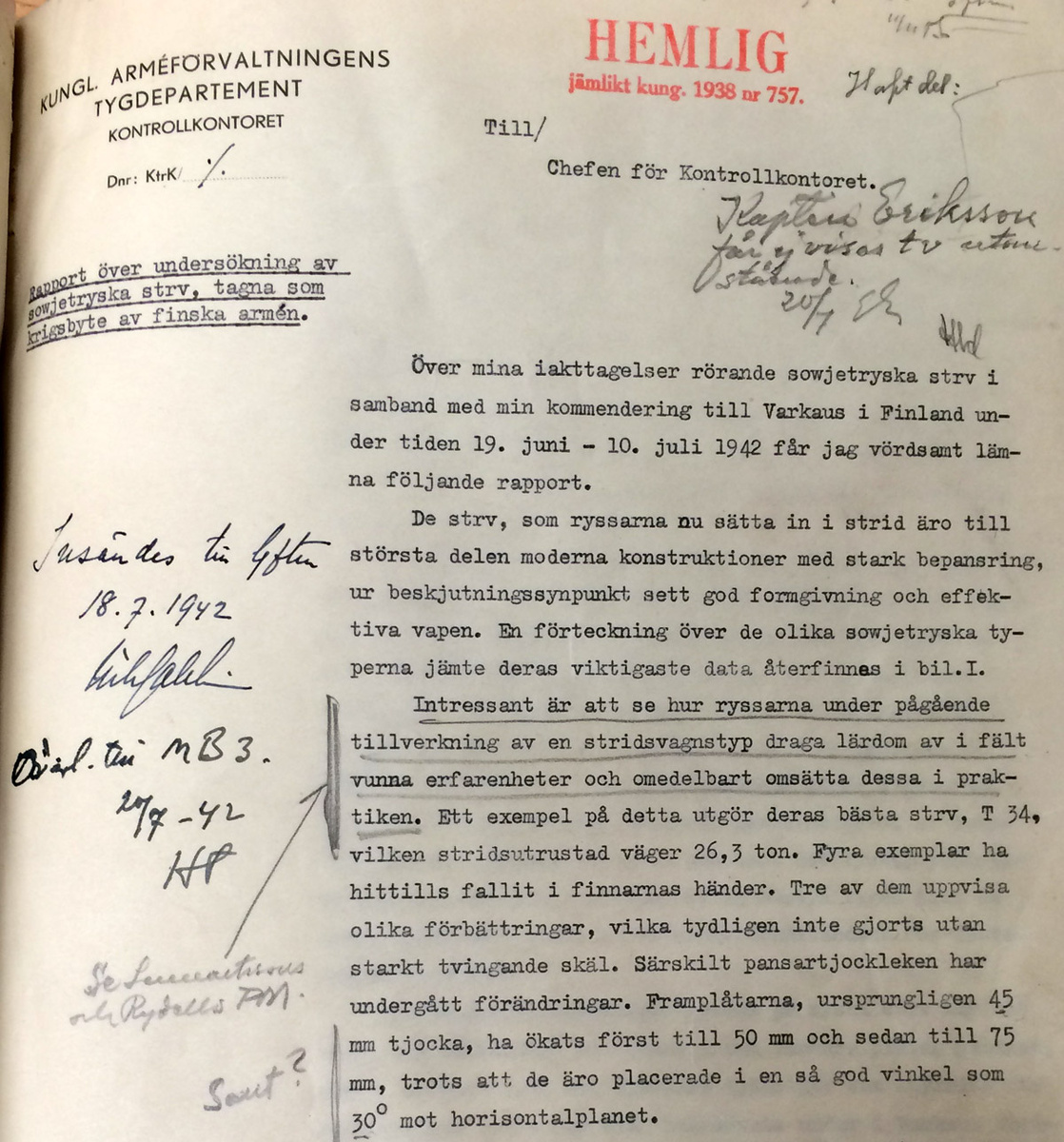 Между тем, уже в июне 1942 года шведы узнали о Т-34.