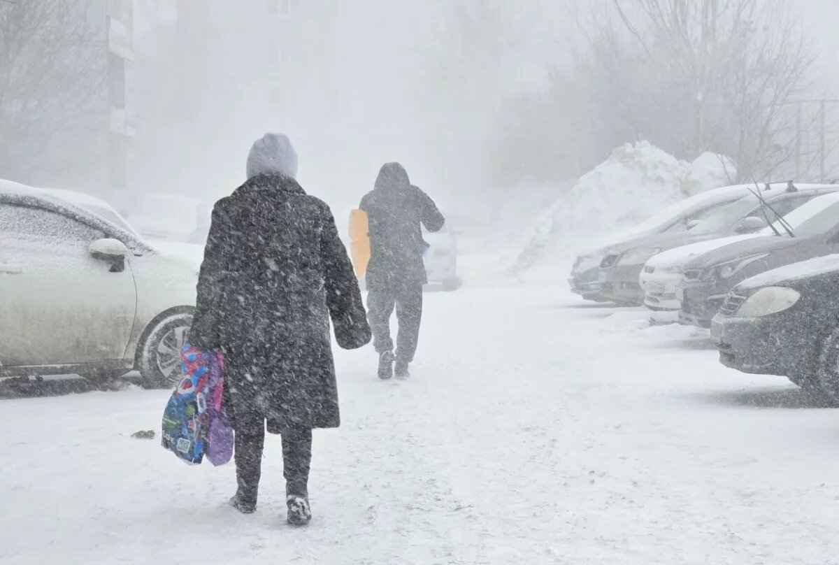    Очень сильный снег и метель движутся на Хабаровский край