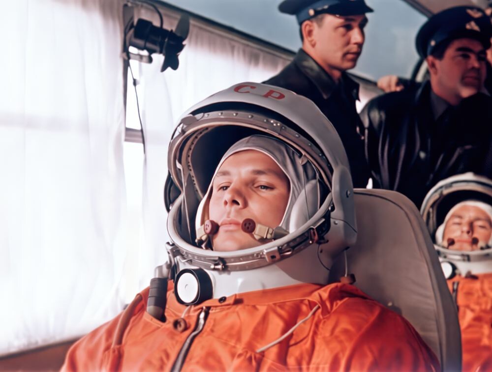 Юрий Гагарин, Герман Титов 12 апреля 1961 года.