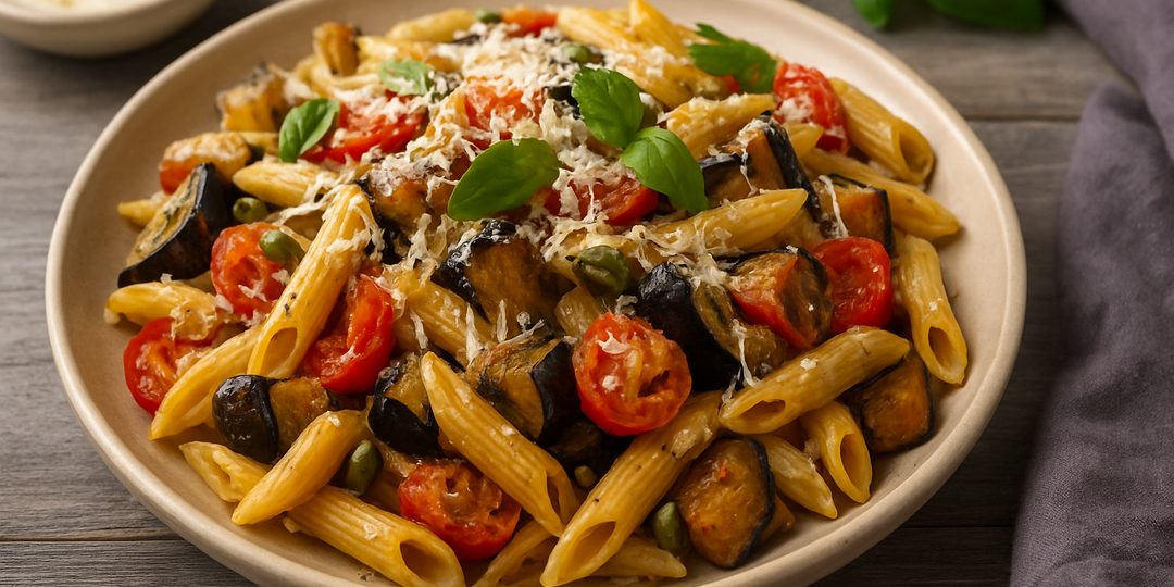 Всего несколько овощей — и такой результат: паста с баклажанами, которую просят готовить снова