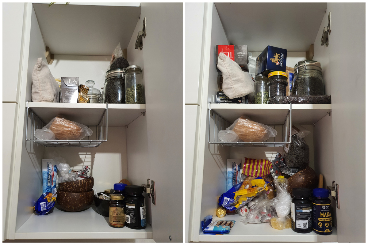 Тут до/после, точнее «после/до»