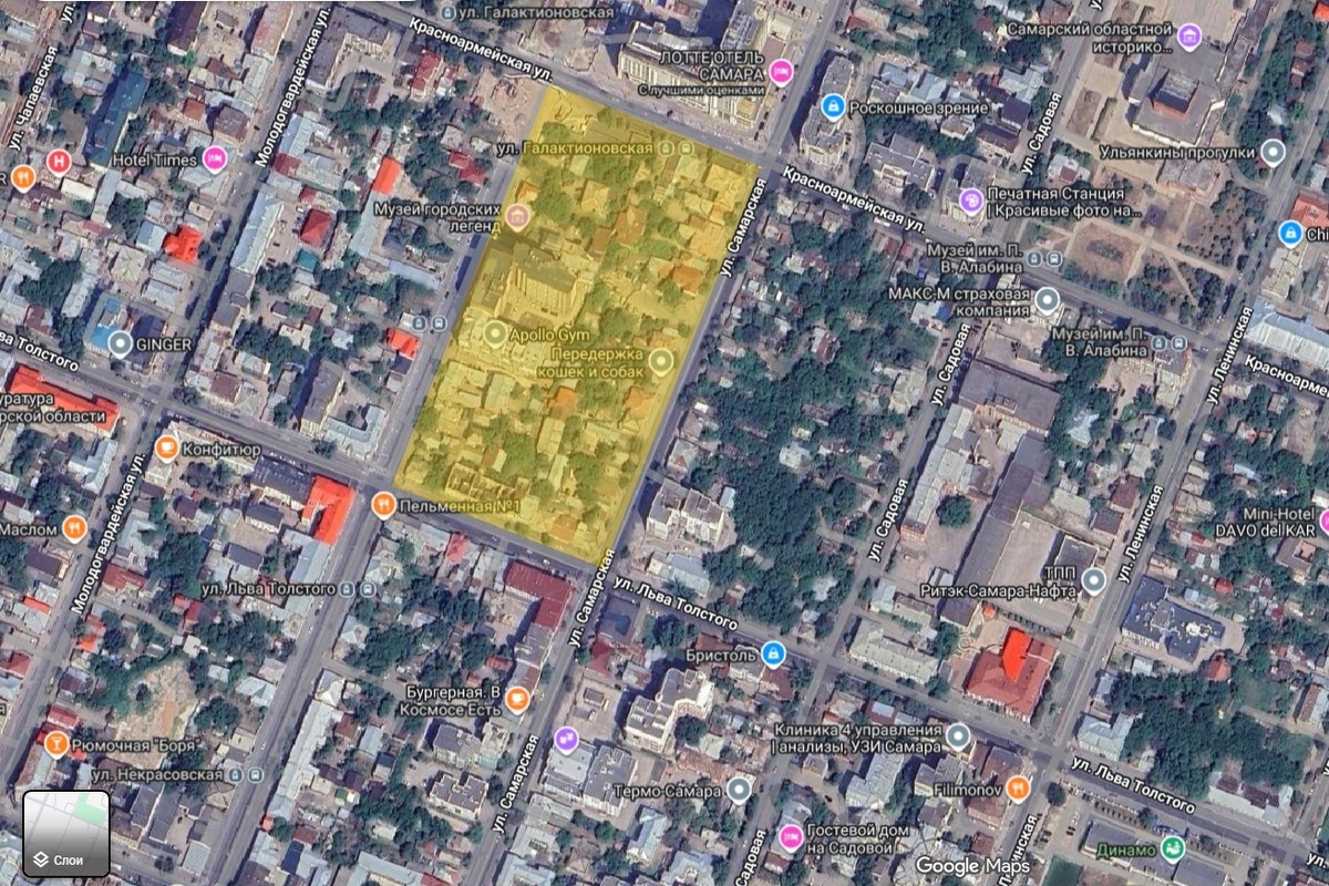 Квартал №76 на карте современной Самары