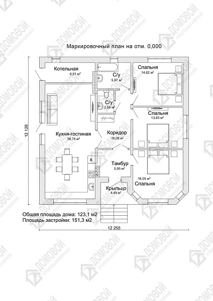 Проект разработан архитектором ООО "СК "Домовой" (г. Краснодар)