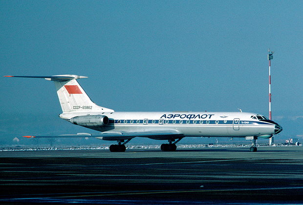Ту-134А, идентичный захваченному. Фото: Eduard Marmet / Wikimedia