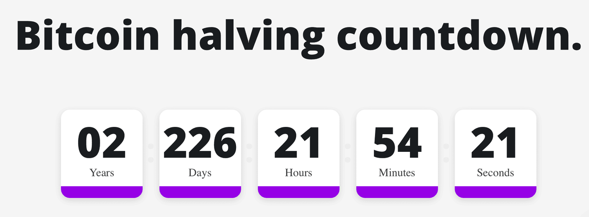    Отсчёт до следующего халвинга в сети Биткоин