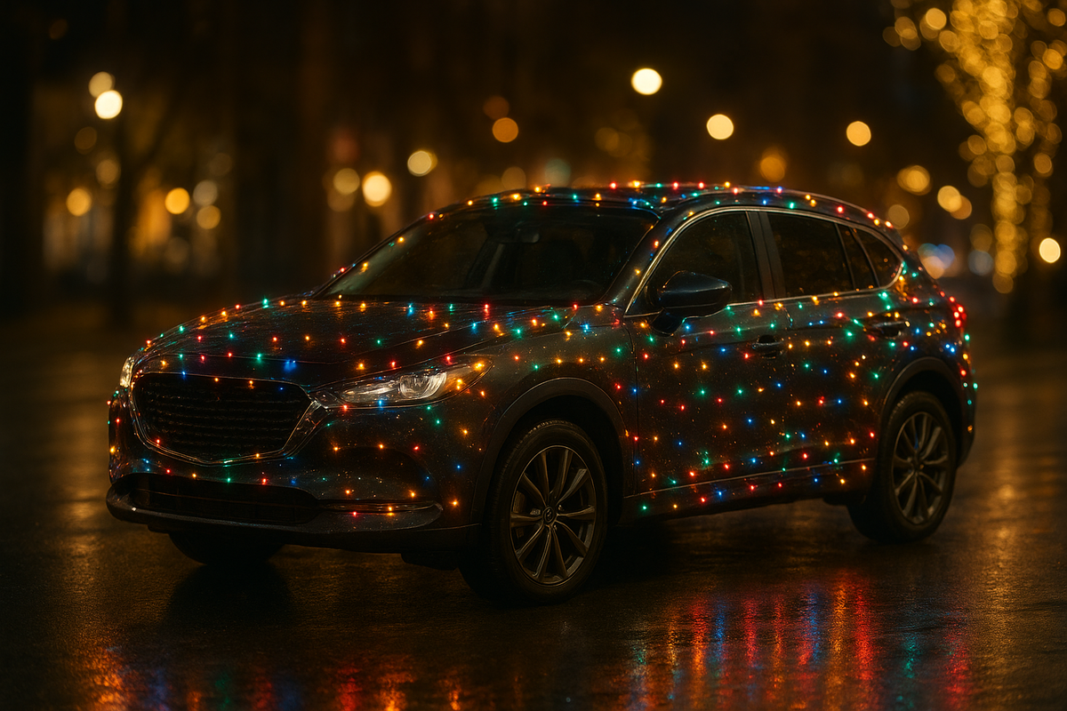 Яркий внешний декор автомобиля выглядит эффектно, но может привести к штрафу и проблемам с безопасностью. Иллюстрация: ИИ