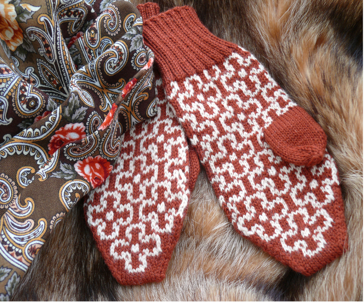 Жаккардовые рукавички. Работа автора. Фото автора