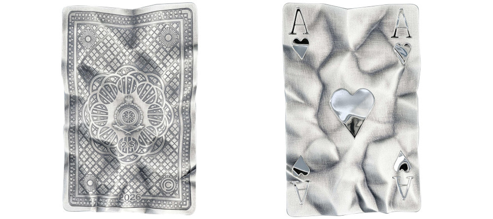    Памятная монета Ниуэ 2026 года, 2 доллара, The Hidden Ace, серия Deck of Destiny, Powercoin, серебро 1 унция, тираж 499