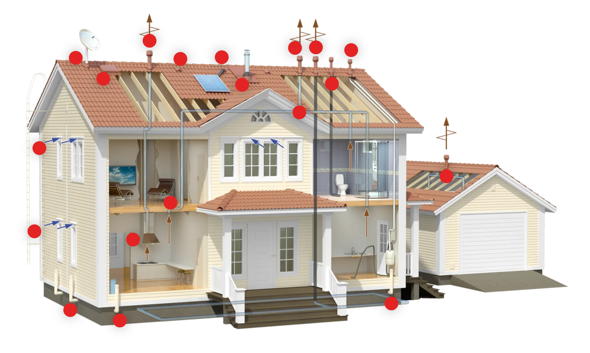 Эффективная система вентиляции обеспечивает поступление, циркуляцию и отведение воздуха