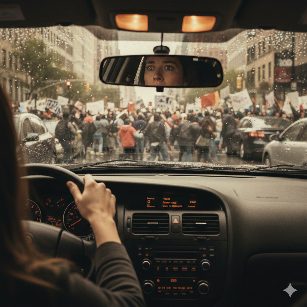 Оказаться в машие посреди безумной толпы - то ещё удовольствие.