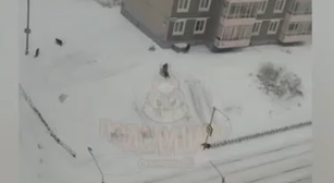     В Сосновоборске школьники устроили рискованные катания со склона у дороги