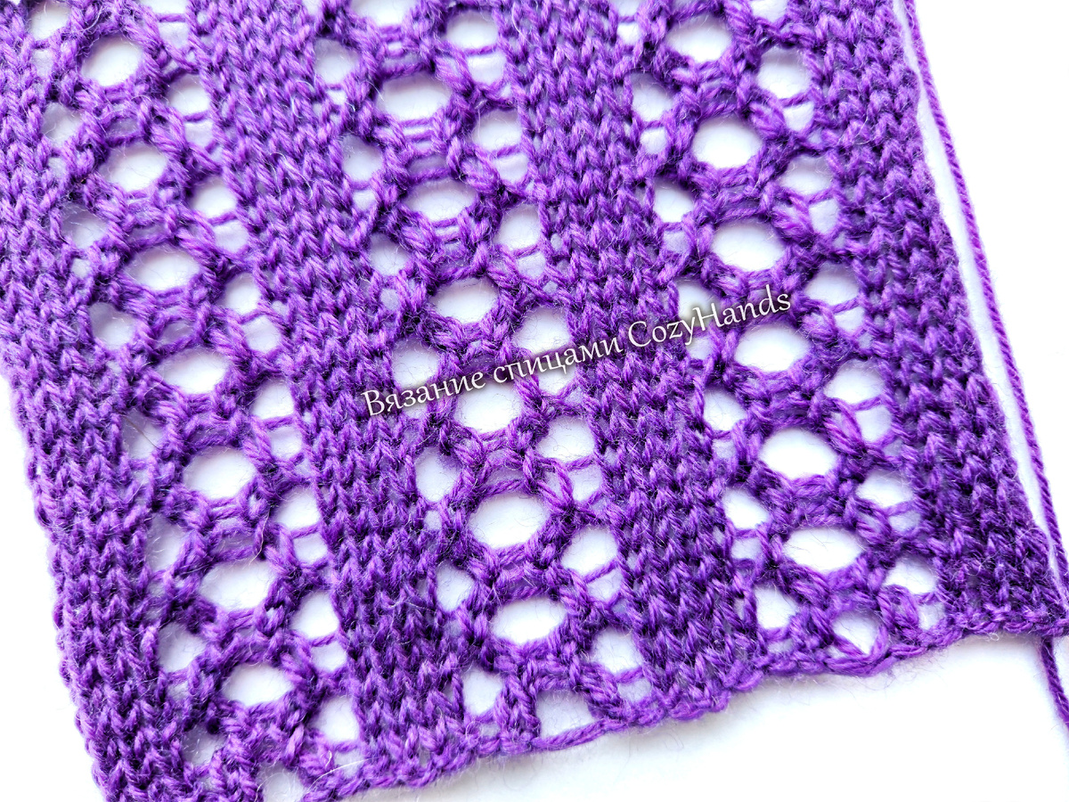 Красивый ажурный узор спицами