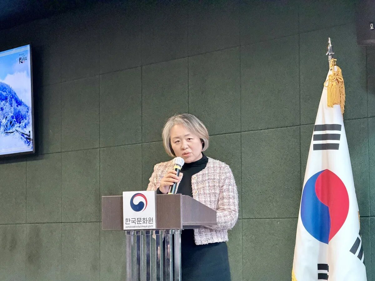    Директор московского представительства Национальной Организации Туризма Кореи (НОТК) г-жа Юк Гён Ын на мероприятии в Москве. Фото: АТОР