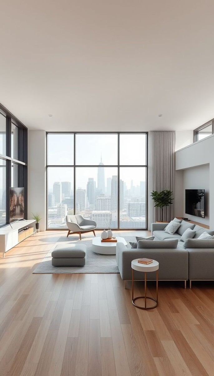 Цветовая палитра минимализма спокойная и сдержанная. Белый здесь редко бывает «стерильным» — чаще это сложные оттенки: молочный, тёплый серый, светлый бетон. Акценты создаются не цветом, а материалом.
Дерево добавляет тепла, металл — структуры. Их сочетание даёт ощущение современного, взрослого интерьера без лишней декоративности. Матовые поверхности, отсутствие блеска, ровные линии — всё это работает на ощущение визуального покоя.