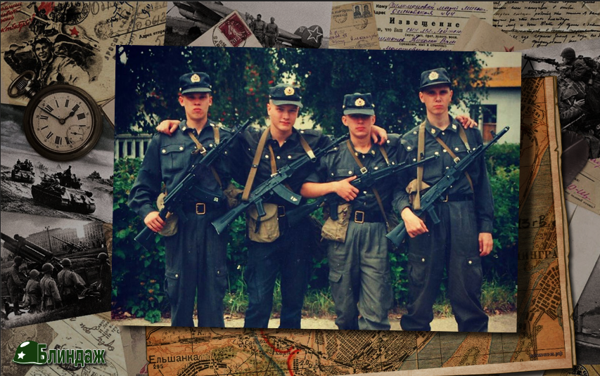 Никита Панфилов - второй слева, во время службы в ВВ МВД