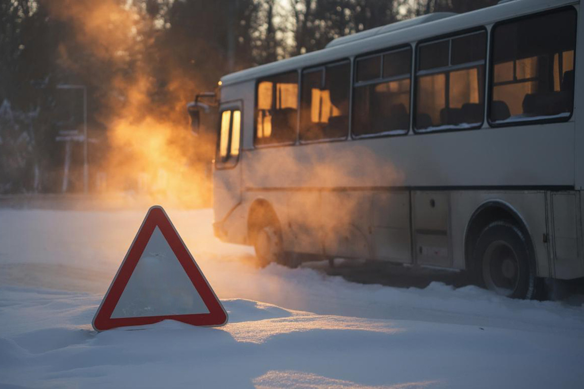 ДТП произошло с участием автобуса ЛиАЗ.  Фото: Изображение сгенерировано с помощью ИИ / Светлана Возмилова