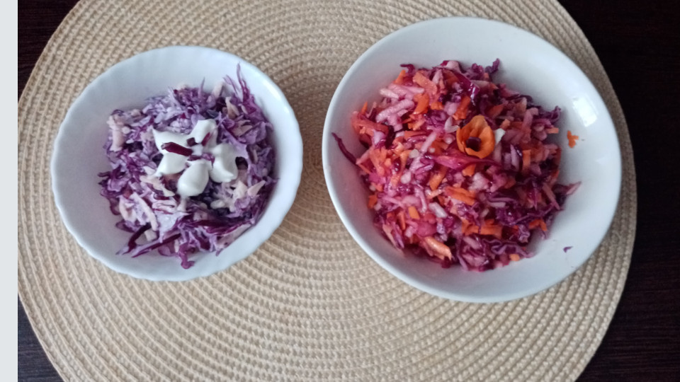 Два салата из краснокочанной капусты