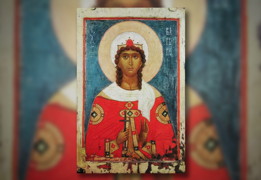 Святая мученица Варвара Илиопольская, икона второй половины XIV в. Фото: анонимный автор/wikipedia.org/public domain