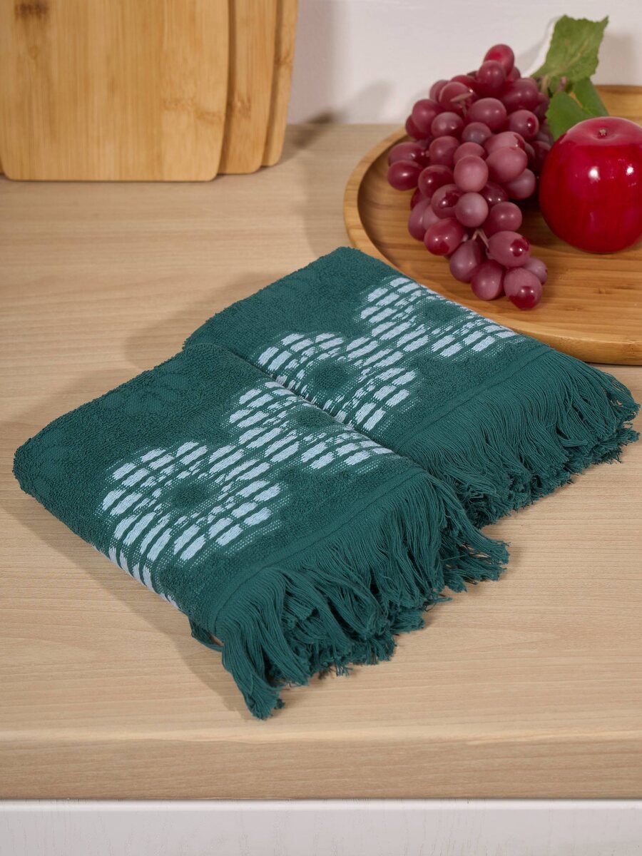 Кухонные полотенца с двухсторонней тканью, оформленные декоративной вышивкой от “SANPA HOME”