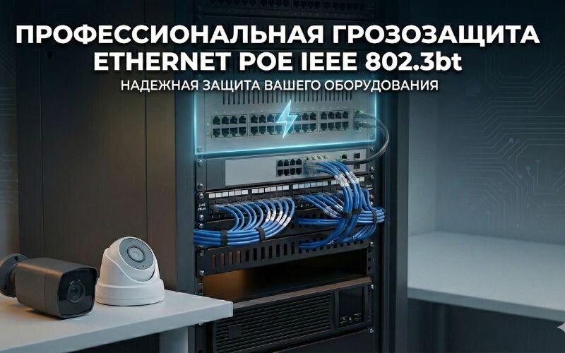 PoE до 90 Вт и гроза в сети: зачем в стойке нужна профессиональная защита Ethernet