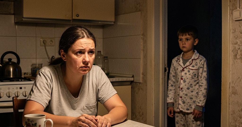 – Мам, почему ты всегда плачешь на кухне, когда думаешь, что я сплю – спросил сын