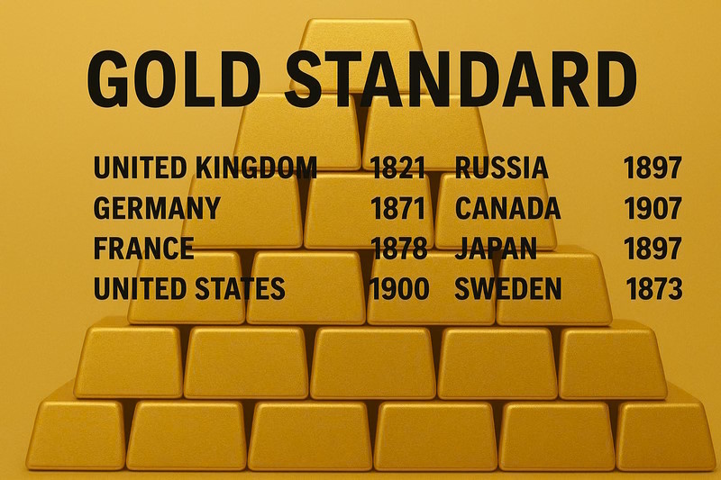 Золотой стандарт с годами присоединения стран