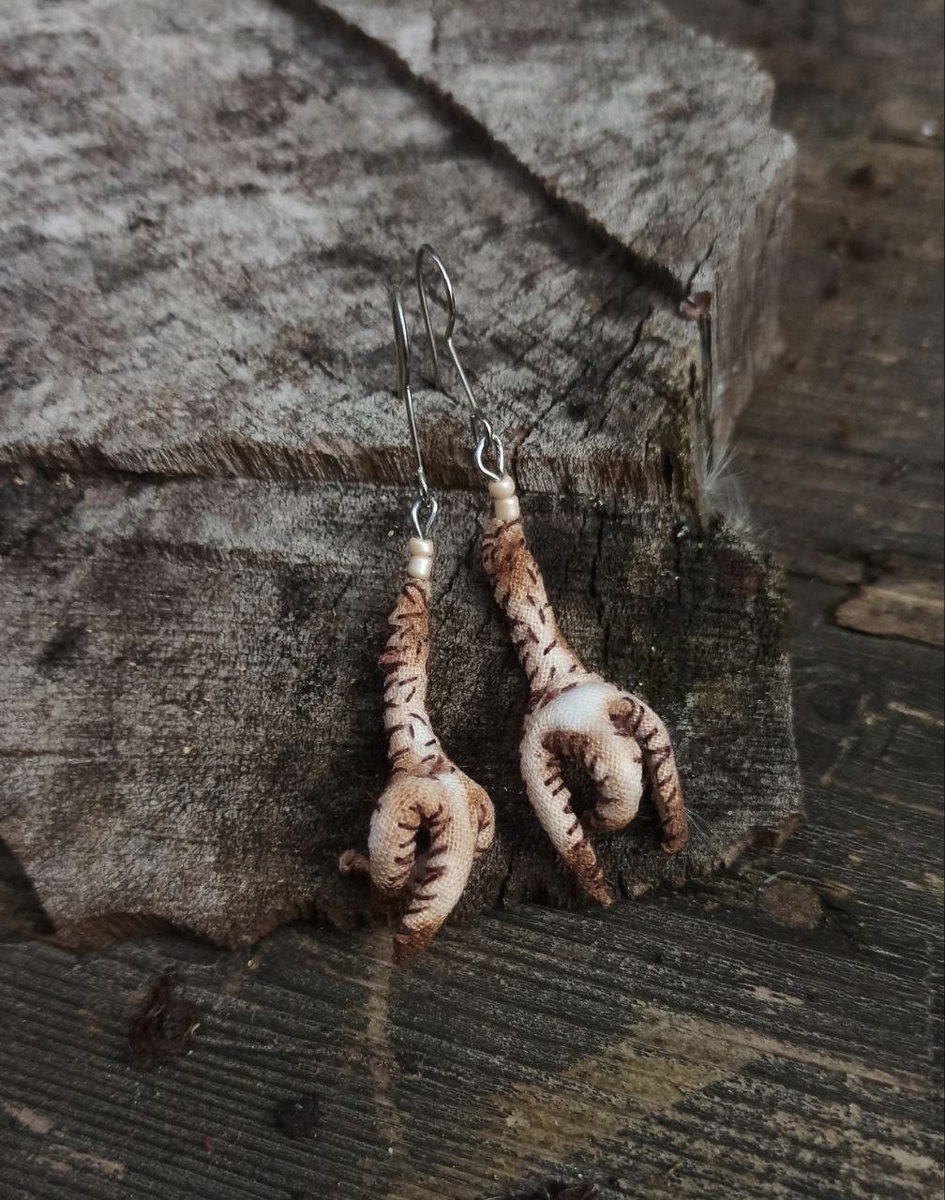 Серьги "куриные лапки"