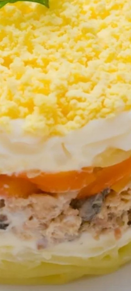 салат Мимоза в собранном виде