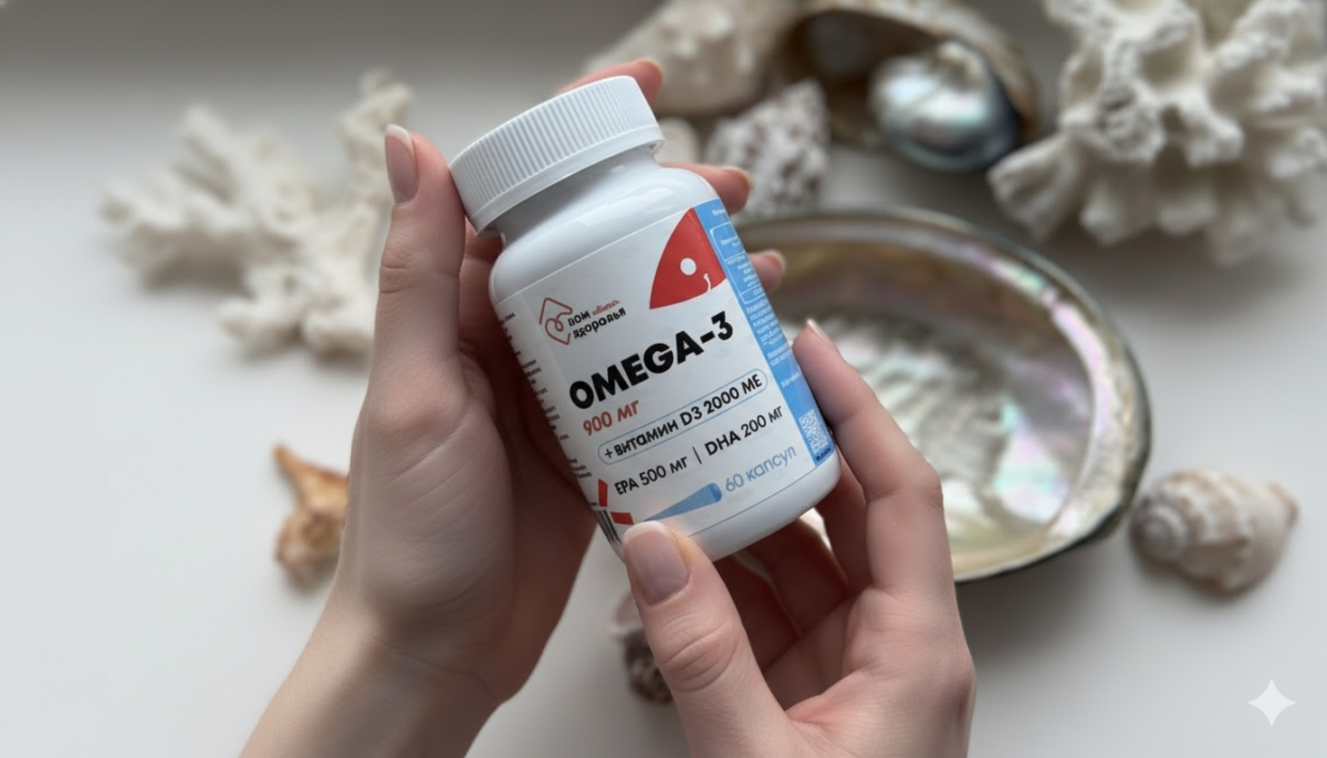 Комплекс Омега-3 900 мг + D3 2000 МЕ от "Дома Твоего Здоровья"