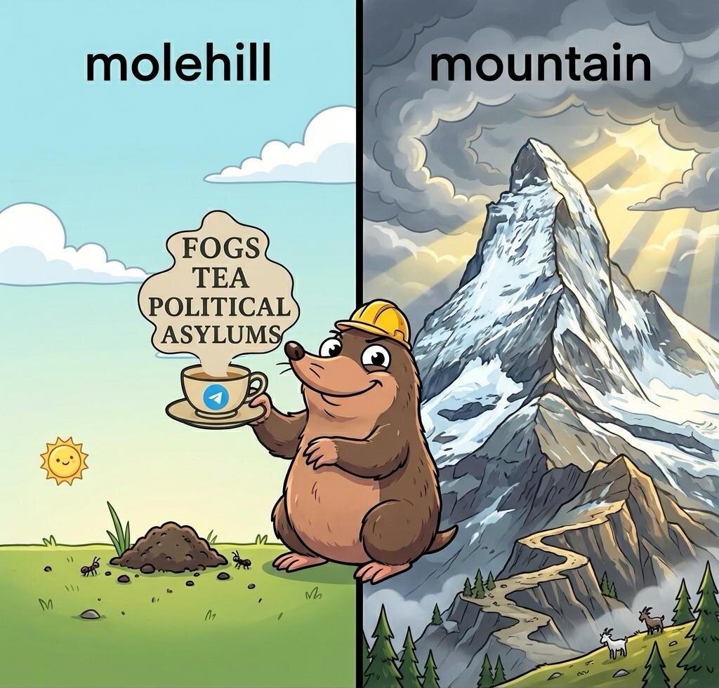 Make a mountain out of a molehill 