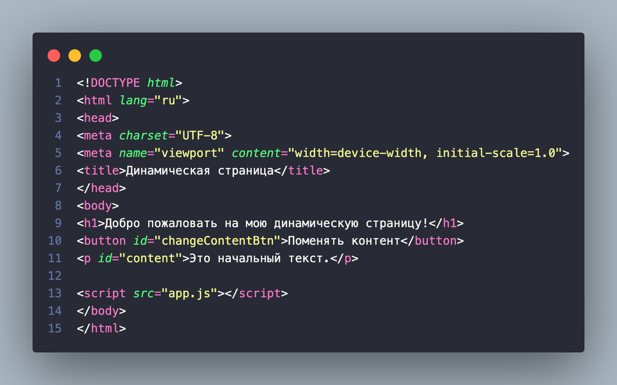 Структура страницы
