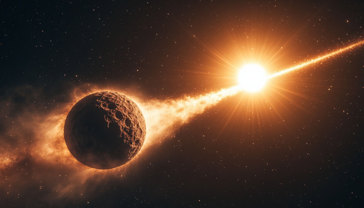 Комета пролетающая рядом со звездой