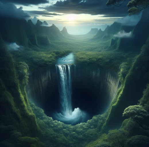 Котёл дьявола – место, где резко исчезает бурный поток реки