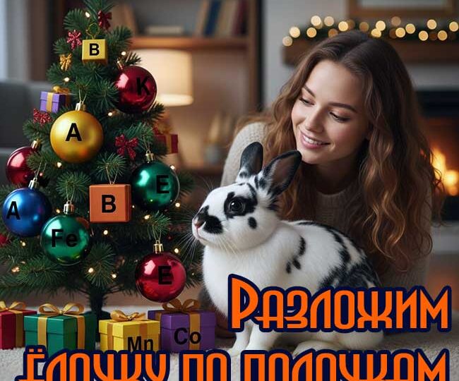 Новогодняя ёлочка на радость кроликам.