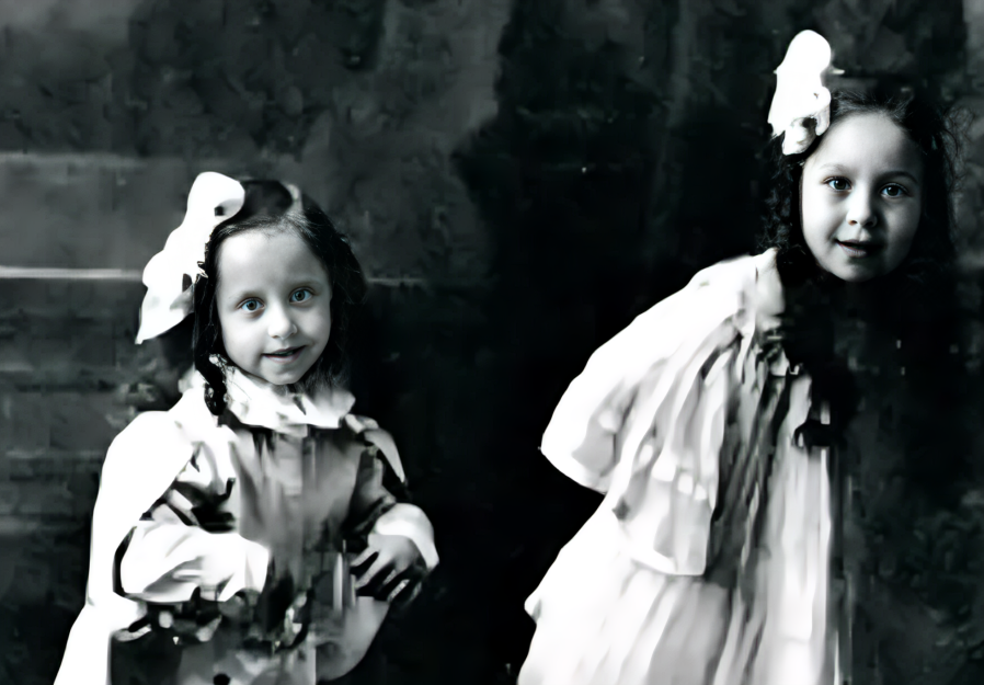 Янина (слева) в детстве