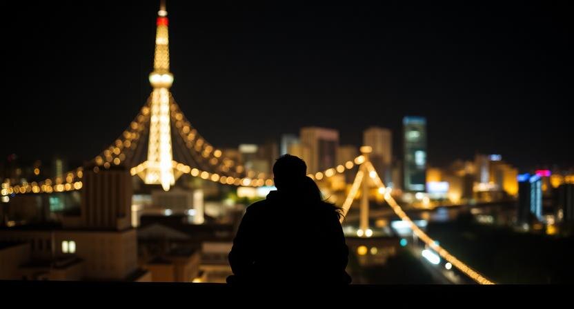 Тайная встреча под покровом ночи. Городской свет мерцает за окном. В воздухе витает таинственная энергия. Двое людей погружены в неспешный разговор. Их лица скрыты полумраком, но взгляды полны чего-то большего. Время будто остановилось. Вокруг царит ощущение ожидания и неизведанных возможностей.