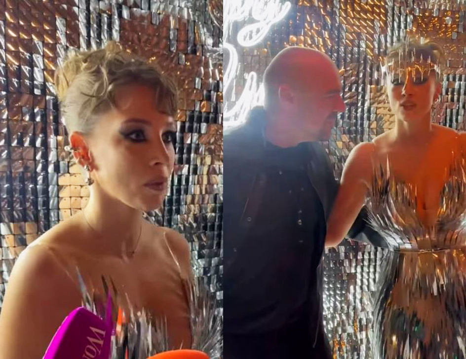 Полина Диброва и Роман Товстик впервые вдвоём вышли в свет / Кадр из видео Ольги Родиной / https://www.kp.ru/daily/27755/5185253/