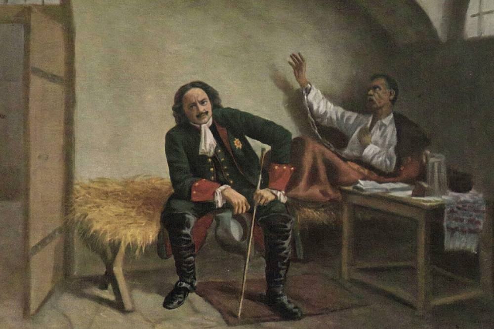 Пётр I посещает Павла Полуботка в Петропавловской крепости