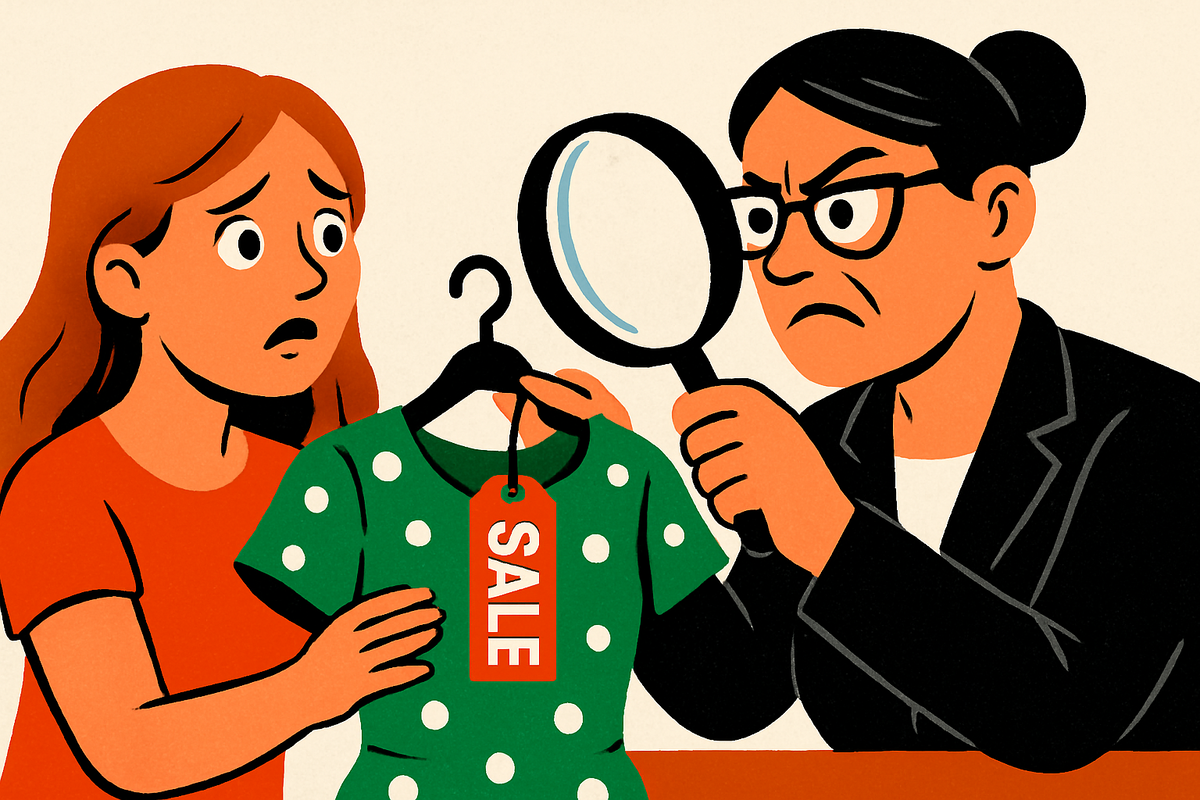 Купила, померила дома — не то. А в магазине говорят: "Вы его носили! Не примем!"