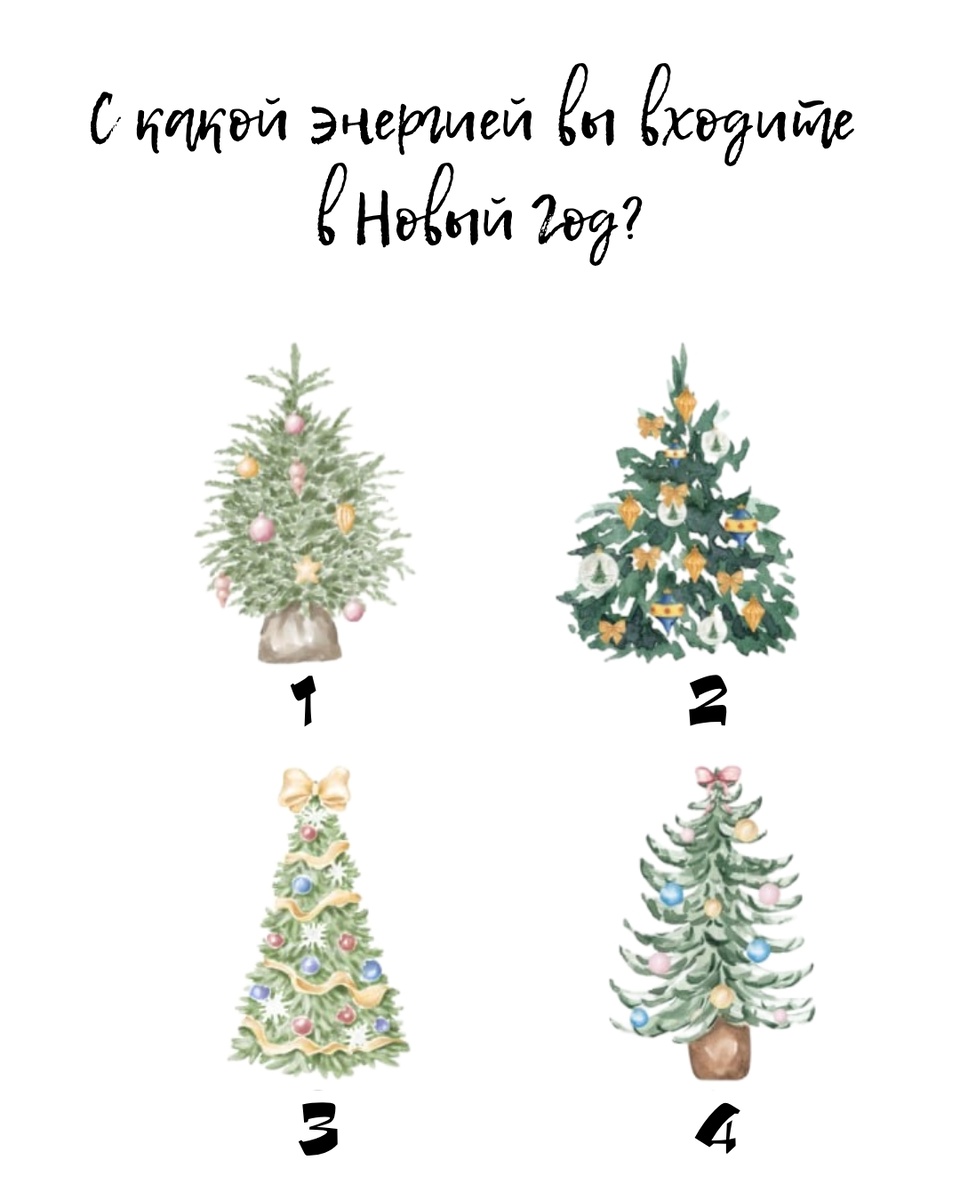 Тест - с какой энергией вы входите в новый год? Выберите свою ёлочку.