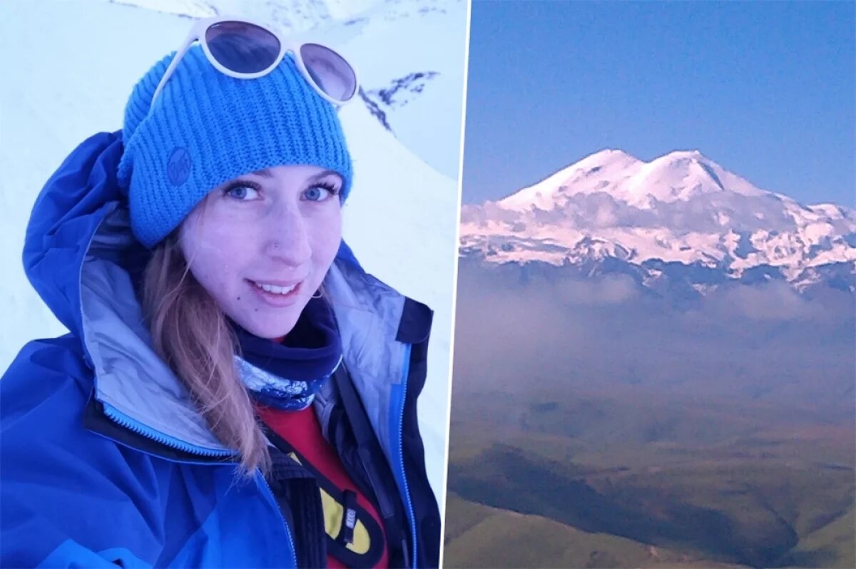    Екатерина Климовская и гора Эльбрус.