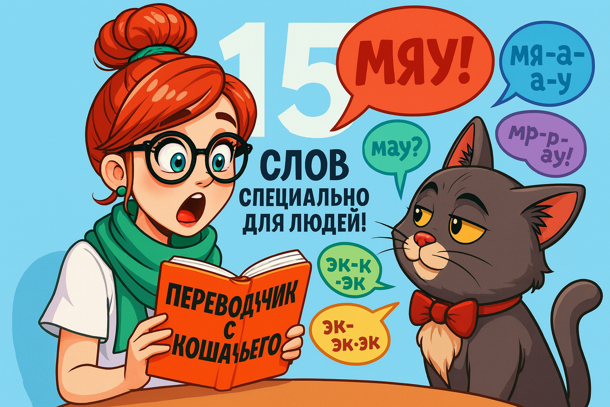 Иллюстрация создана автором с помощью нейросети специально для статьи
"Британский кот демонстрирует 15 типов мяуканья рыжеволосой хозяйке с переводчиком: от дружелюбного приветствия до требовательных просьб о еде"